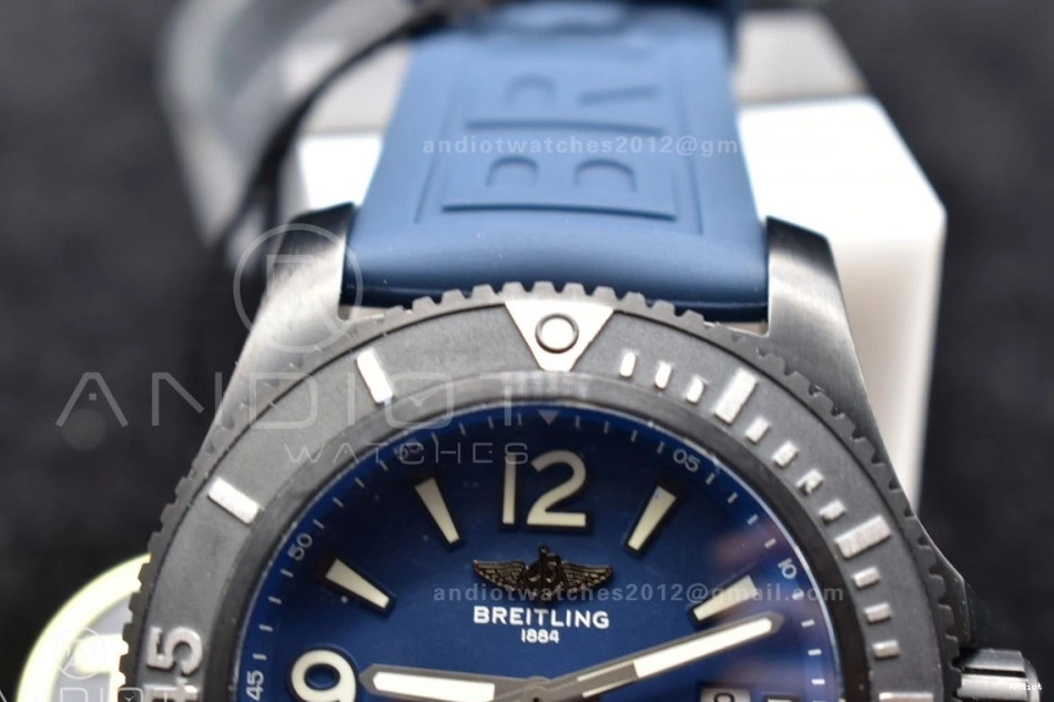 Bezel Blue On Dial A2824 1:1 Best Superocean Edition Black Black Automatic TF Strap Rubber 44 0329